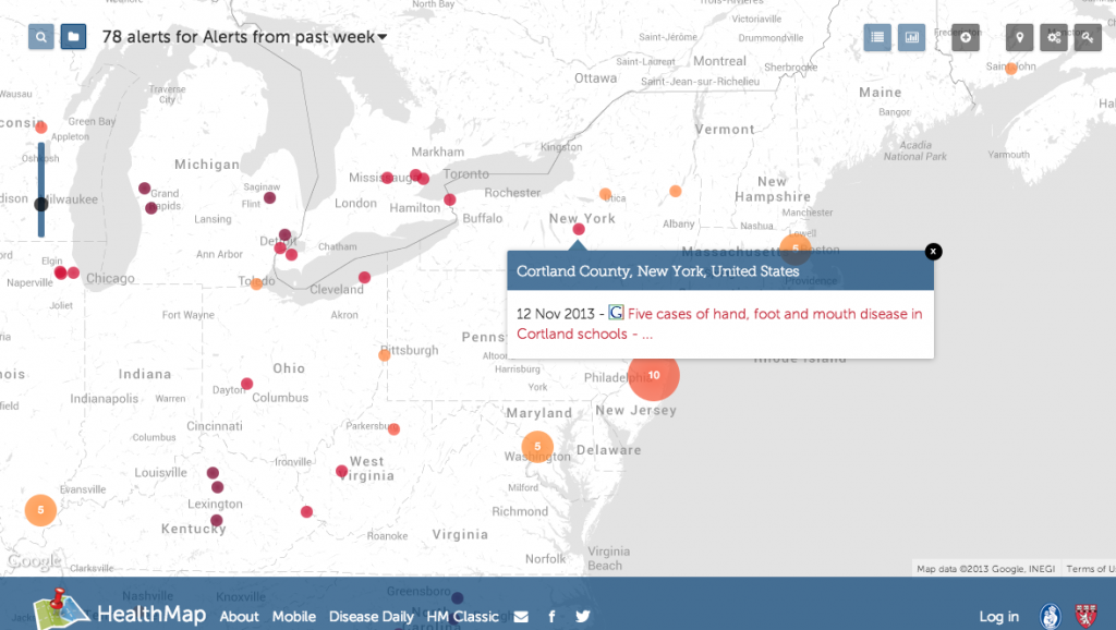 Map Diseases in Your Area with HealthMap - Shot of Prevention